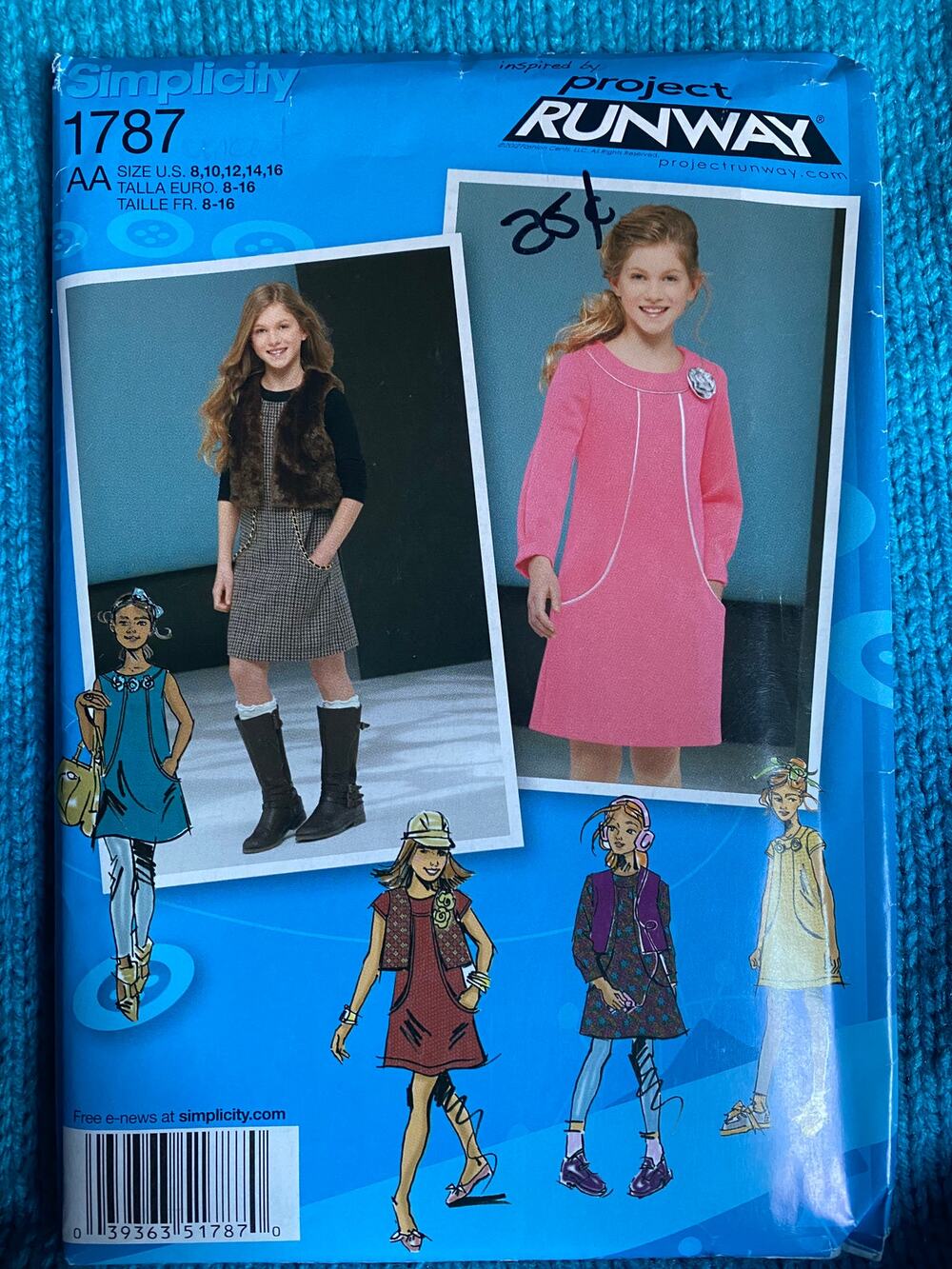 Simplicity sewing pattern  1787 Girls dress vest sz 8-16